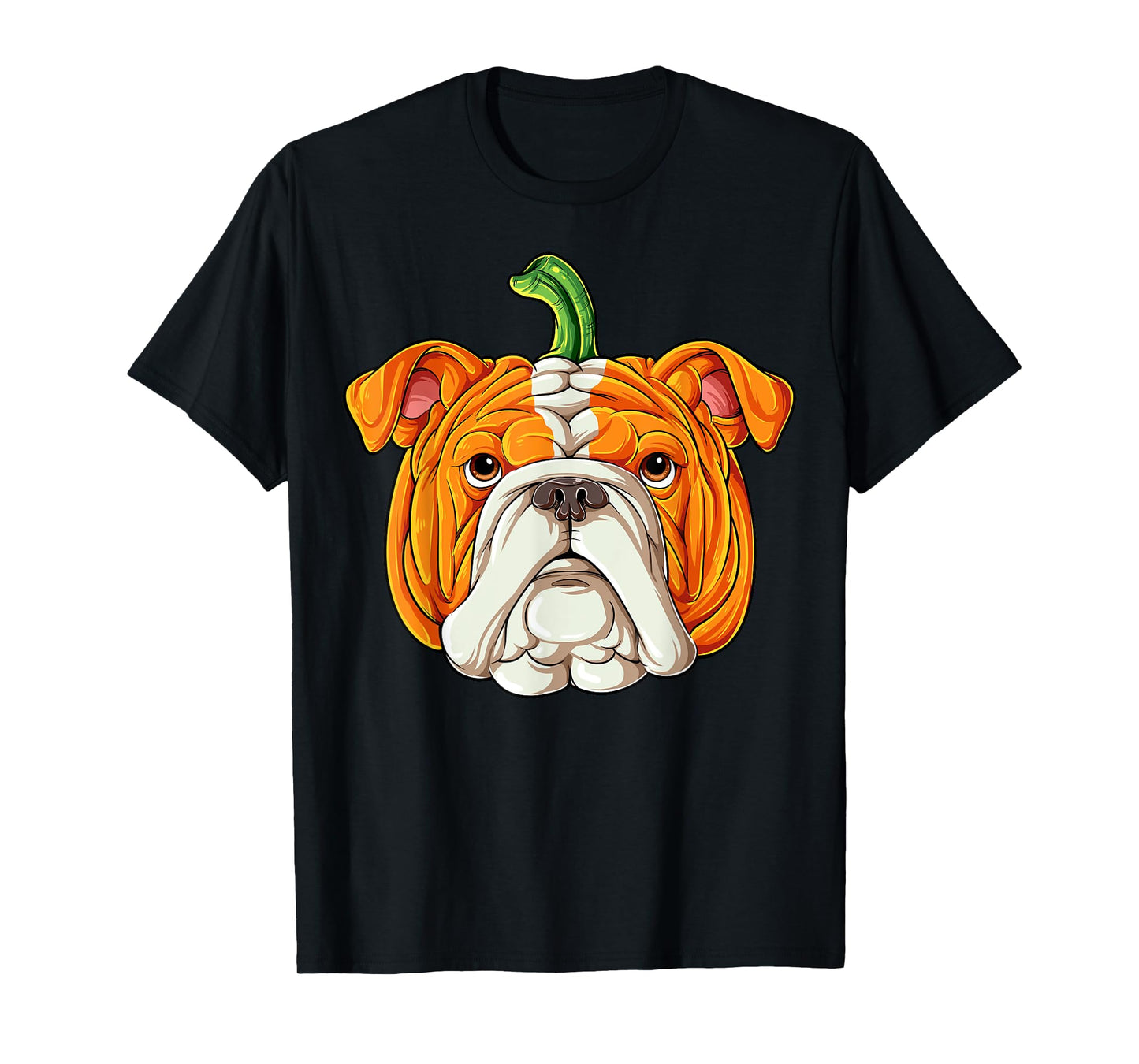 English Bulldog Pumpkin Halloween Thanksgiving Men Women Dog T-Shirt