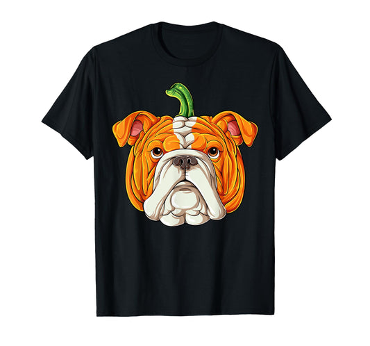 English Bulldog Pumpkin Halloween Thanksgiving Men Women Dog T-Shirt