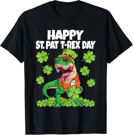 Happy St. Pat T-Rex Day Dino St. Patricks Dinosaur Boys Kids T-Shirt