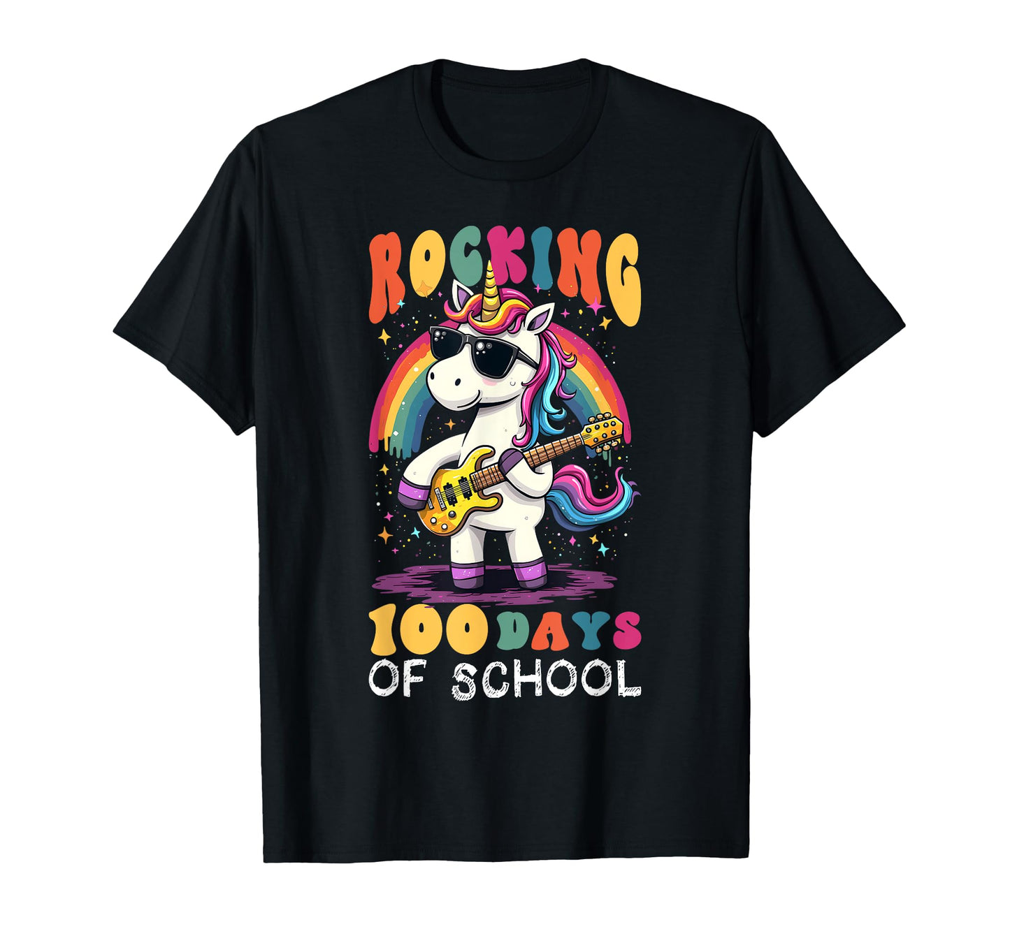 I rocked 100 days of school Unicorn 100 Magical Days Teacher T-Shirt