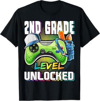 2nd Grade Level Unlocked Video Game Back to School Boys T-Shirt
