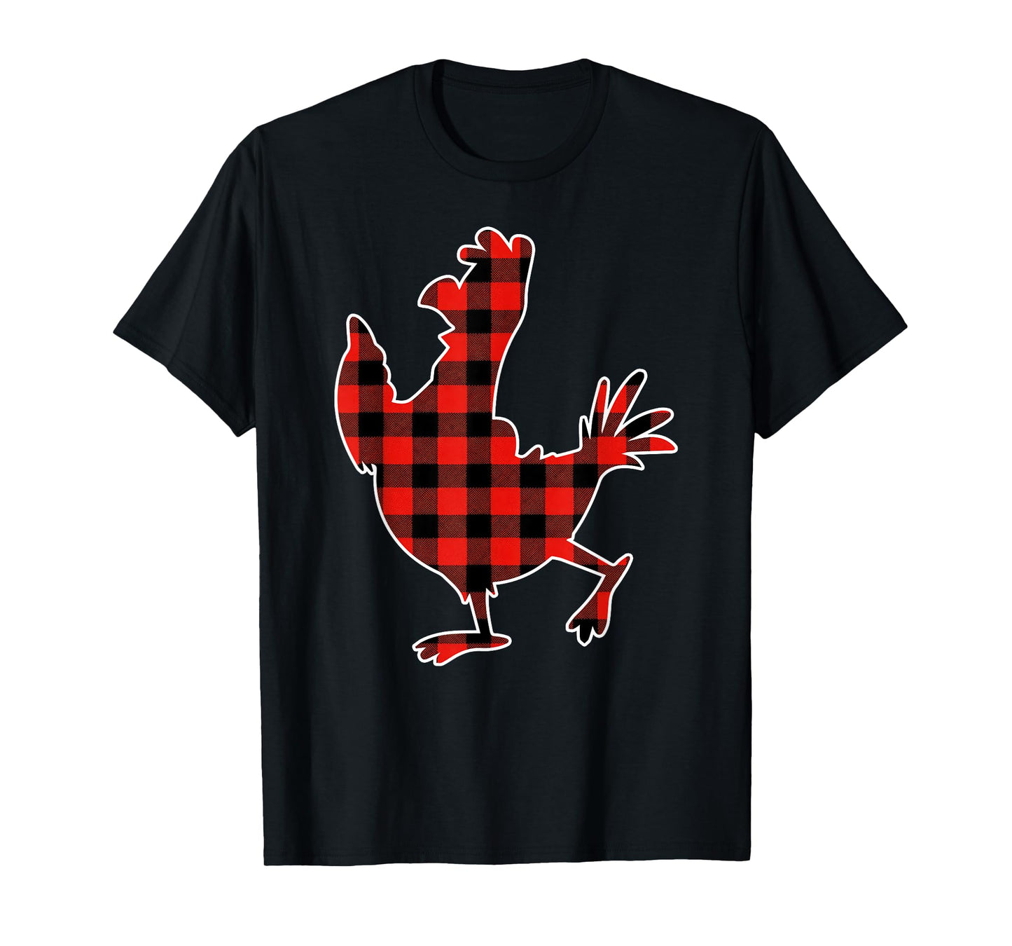 Red Buffalo Plaid Pajama Chicken Merry Christmas T-Shirt