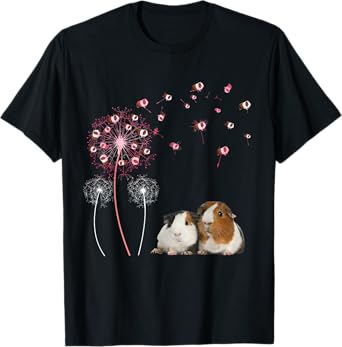 Dandelion Guinea Pig Cute Guinea Pig Floral Dandelion Spread T-Shirt