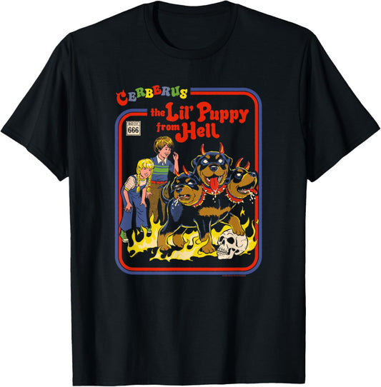 Cerberus Lil Puppy from Hell Retro Dark Humor T-Shirt