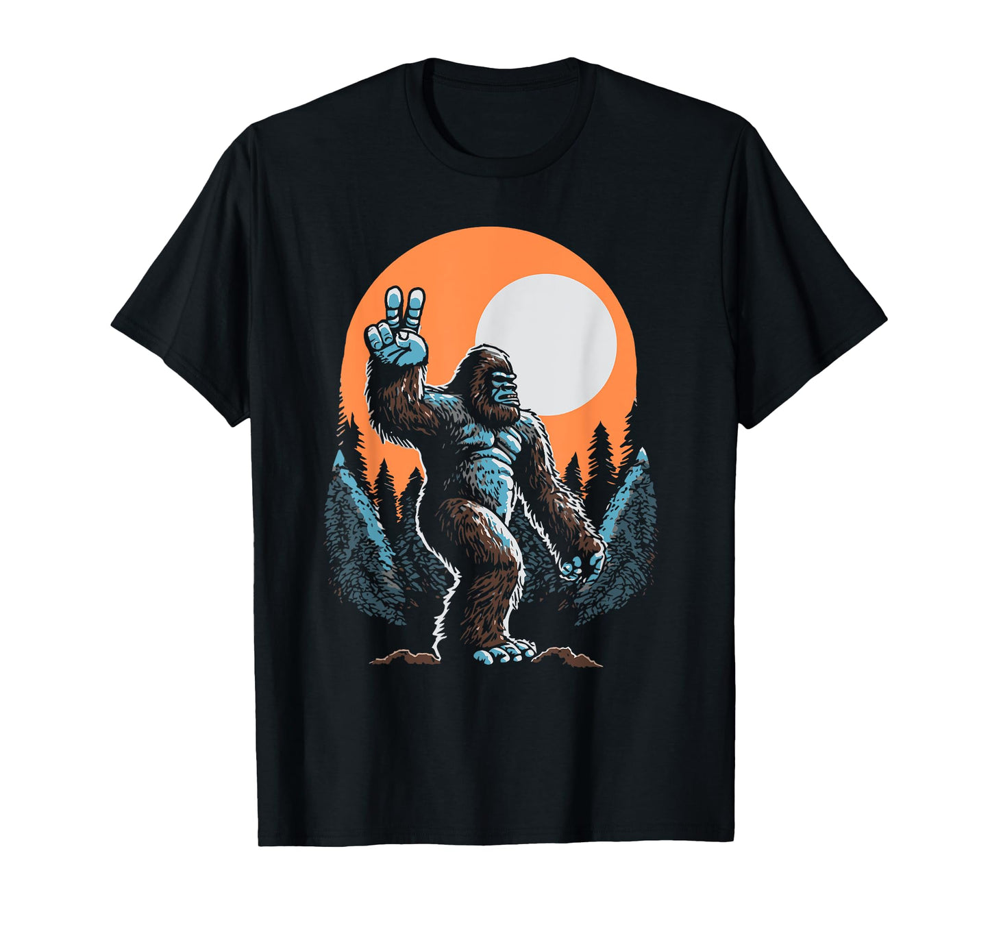 Peace! Sasquatch Hand Peace Sign Bigfoot Vintage Yeti T-Shirt