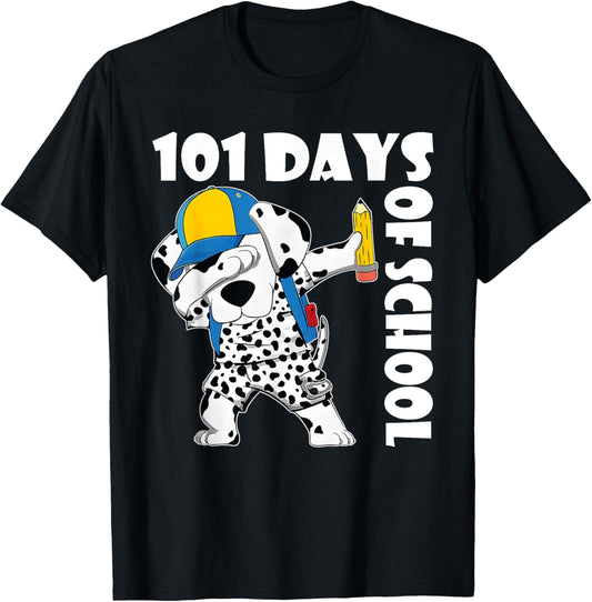 Happy 101 Days School Cute Dog 100 Days Dab Teacher Student T-Shirt