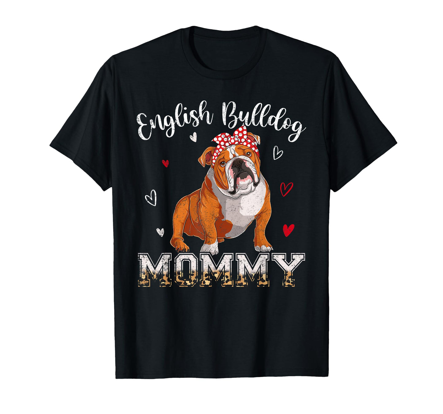 Dog Mommy Headband Heart English Bulldog Lover Mothers Day T-Shirt