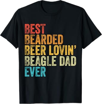 Best Bearded Beer Lovin Beagle Dad Pet Lover Dog Owner Retro Men T-Shirt