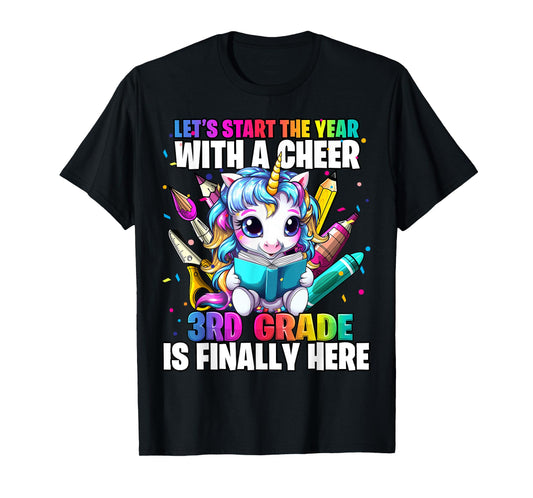 Unicorn 3rd Grade Back to School First Day of School Girls T-Shirt