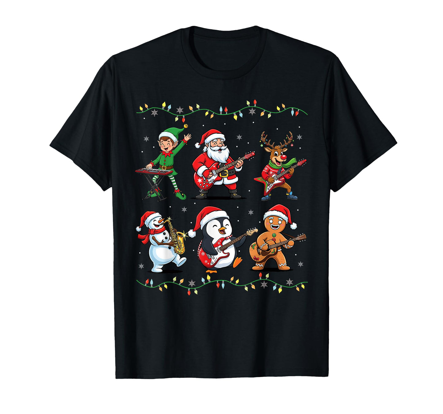 Christmas Shirts for Women Men Funny Xmas Santa Music T-Shirt