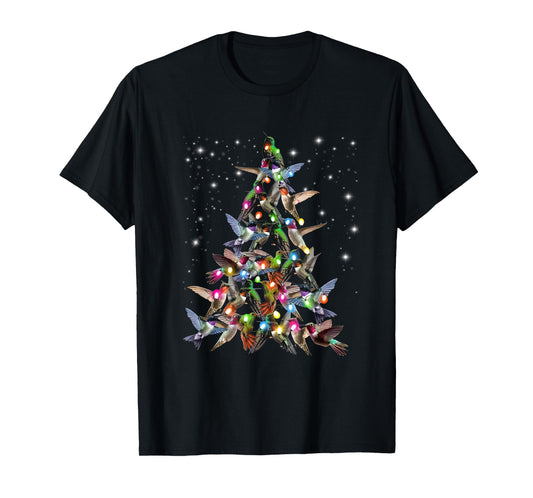 Hummingbird Christmas Tree- Funny Birds Xmas Decorations T-Shirt