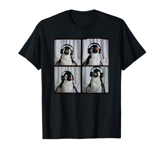Penguin With Headphones Autism Sensory Zoo Penguin Lover T-Shirt
