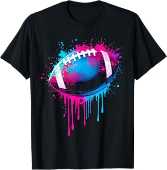 Football Drip For Boys Tie Dye Colorful Football Game Day T-Shirt