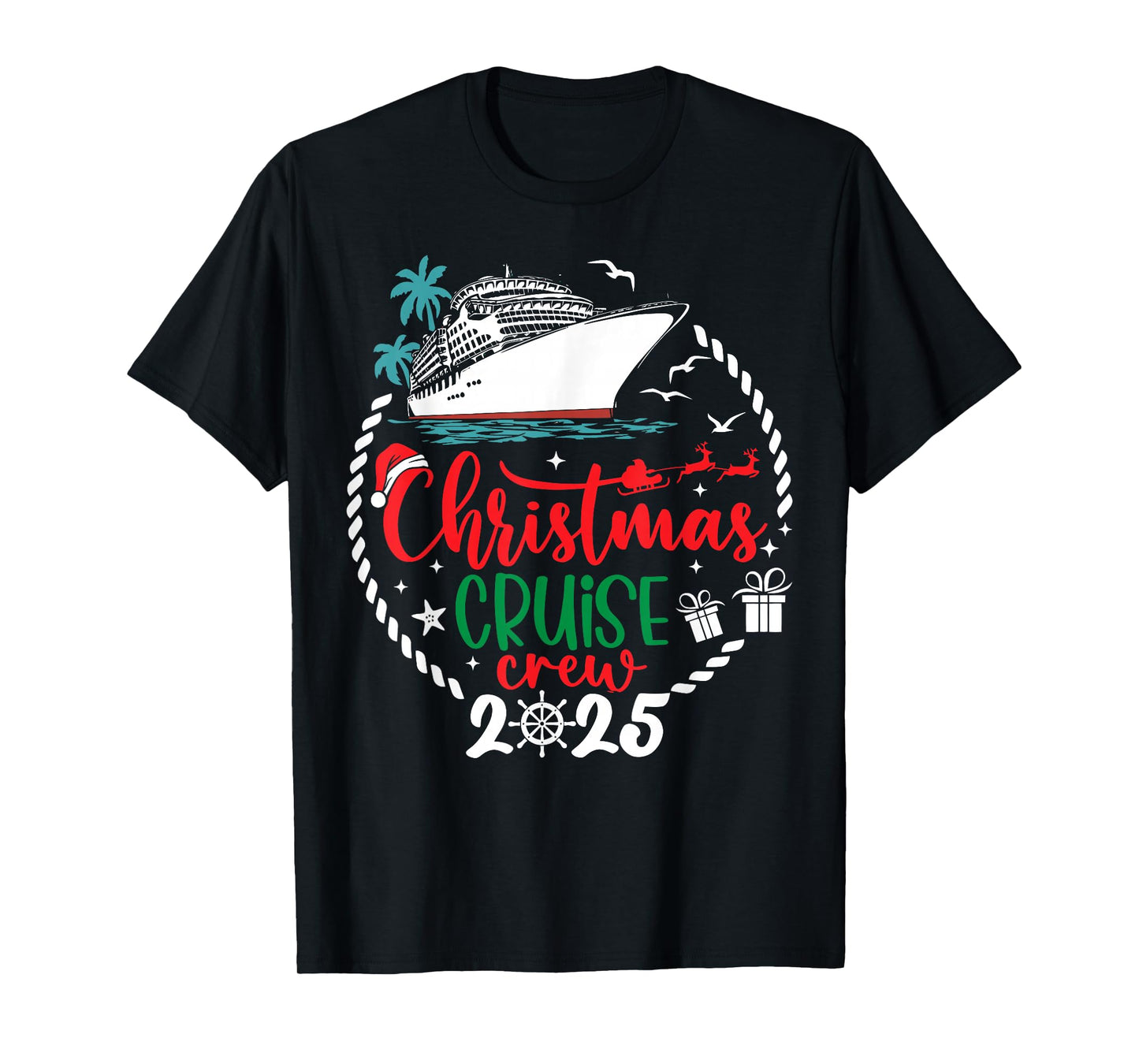 Christmas Cruise Crew 2025 Xmas Family Pajamas Holiday Funny T-Shirt
