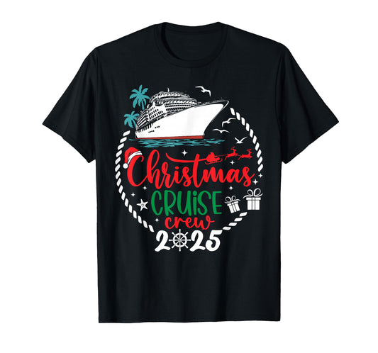 Christmas Cruise Crew 2025 Xmas Family Pajamas Holiday Funny T-Shirt