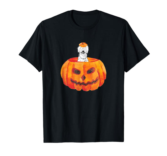 Silkie Chicken Happy Halloween Pumpkin Farm Animal Lover T-Shirt