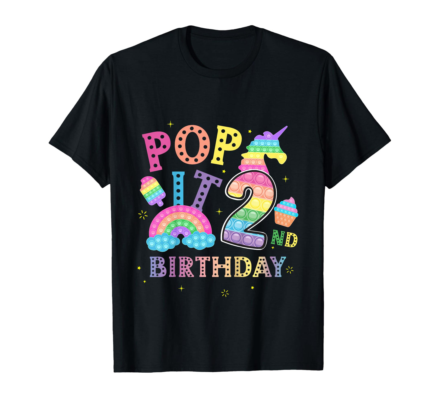2nd birthday pop 2 year popping party for girls pop it T-Shirt