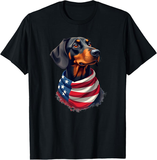Patriotic Dachshund Dog American Flag 4Th Of July T-Shirt