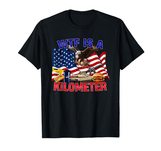 The Bald Eagle American Flag WTF Is A Kilometer T-Shirt