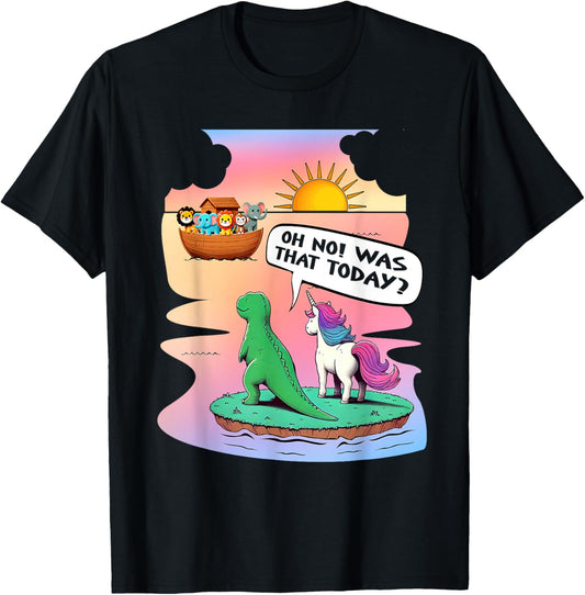 Noah Ark Unicorn Dinosaur Christian Jesus Catholics Bible T-Shirt