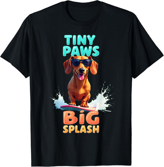 Cool Dachshund Surfing Dog T-Shirt
