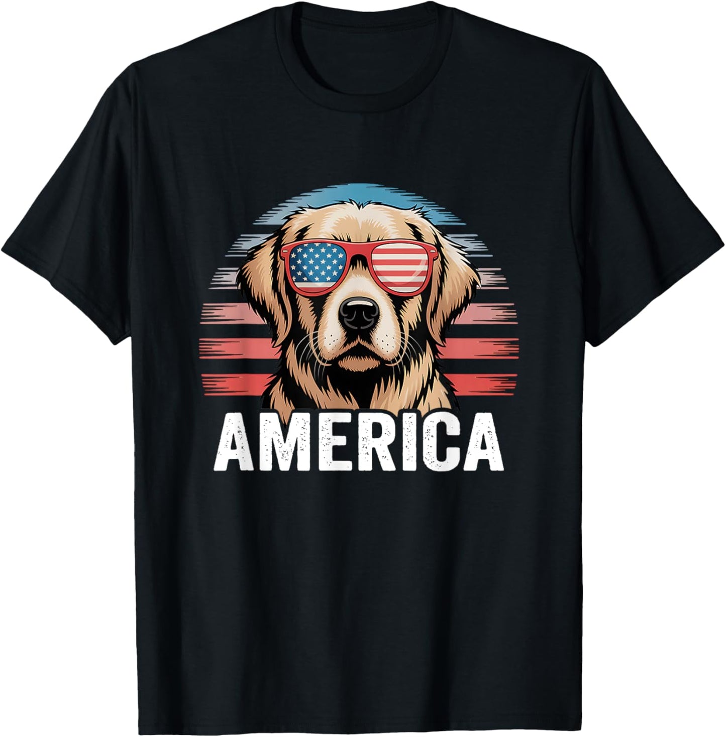 Patriotic Golden Retriever America 4th of July T-Shirt
