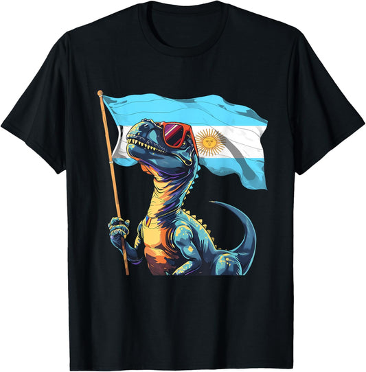 Argentina T-Rex Dinosaur Argentinian Flag Argentinian Pride T-Shirt