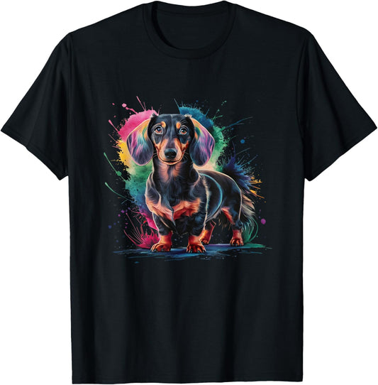 Men Woman Colorful Watercolor Dachshund T-Shirt