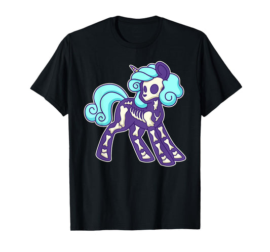 Pastel Goth Unicorn Skeleton T-Shirt