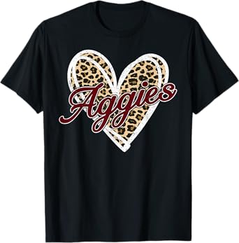 Retro Personalized Aggies-Heart Men Women Kid T-Shirt