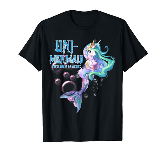 Uni-Mermaid Double Magic Tshirt Funny Unicorn Tshirt