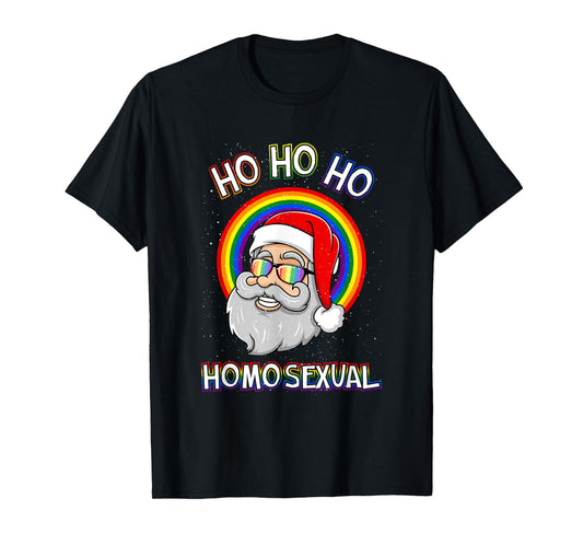 Ho Ho Homosexual LGBT Gay Santa Claus Ugly Christmas Sweater T-Shirt