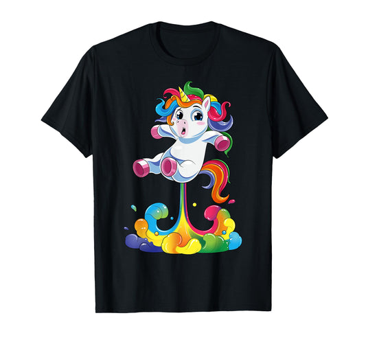Unicorn Shirt Funny Magical Fart Unicorn Farting Rainbow T-Shirt