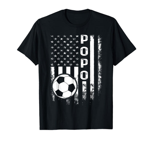Soccer Popo America Flag Vintage Christmas Xmas T-Shirt