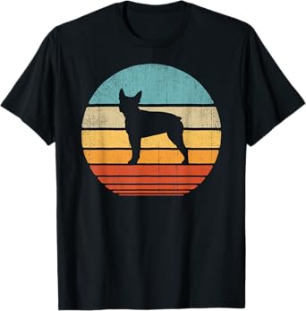 Boston Terrier Retro Vintage 60s 70s Sunset Dog Lovers Men T-Shirt