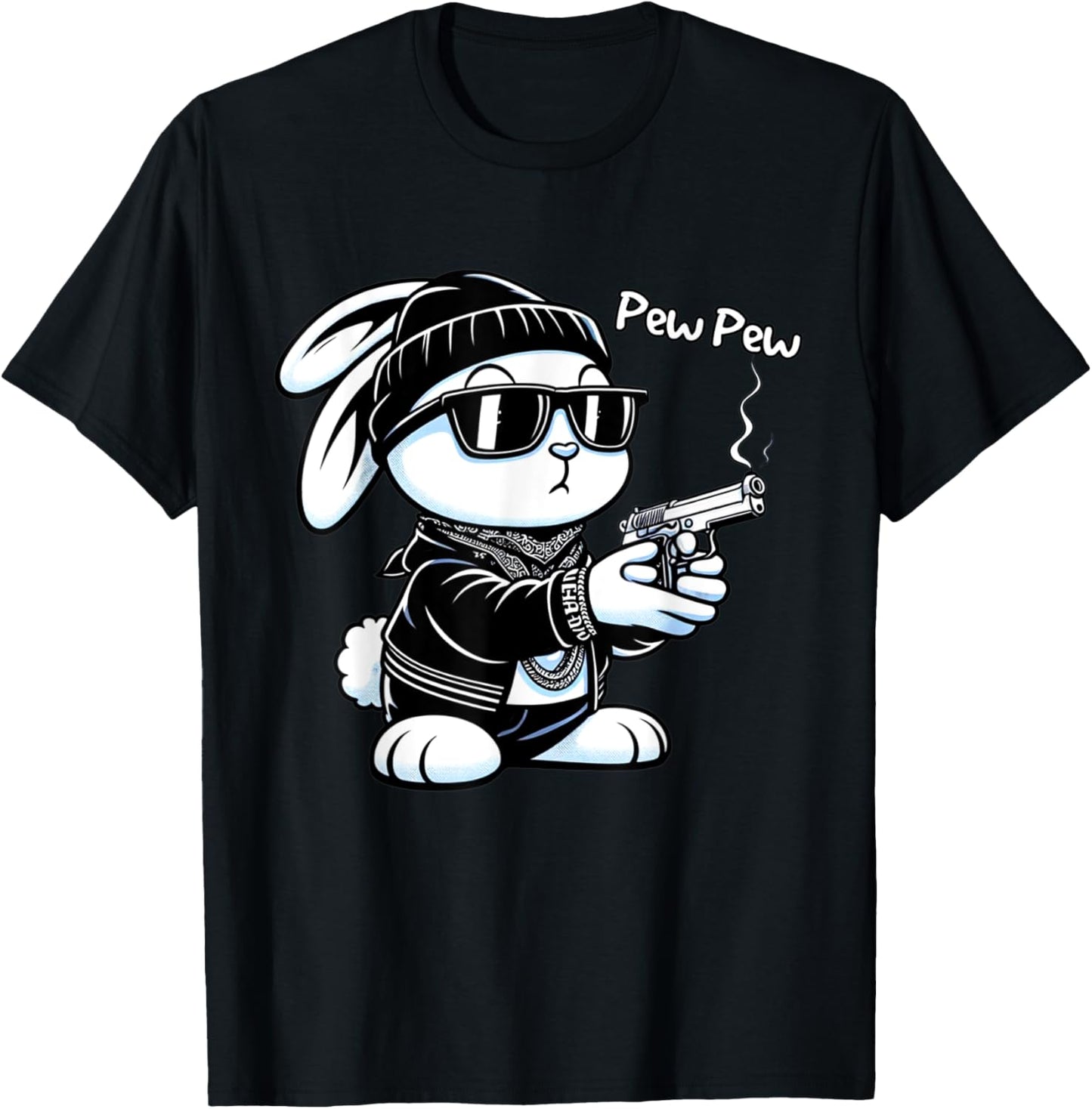 Thug Bunny Rabbit Gangster Rabbit With Gun Funny Rabbit T-Shirt