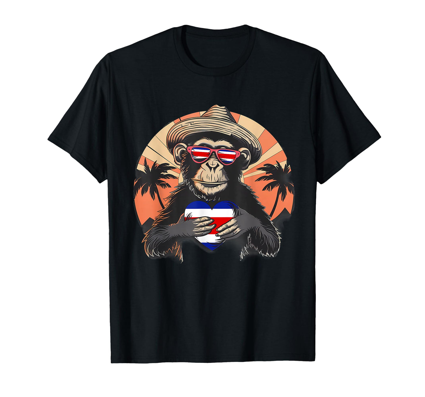 Costa Rica Monkey Sunset Costa Rican Pride Costa Rican Flag T-Shirt
