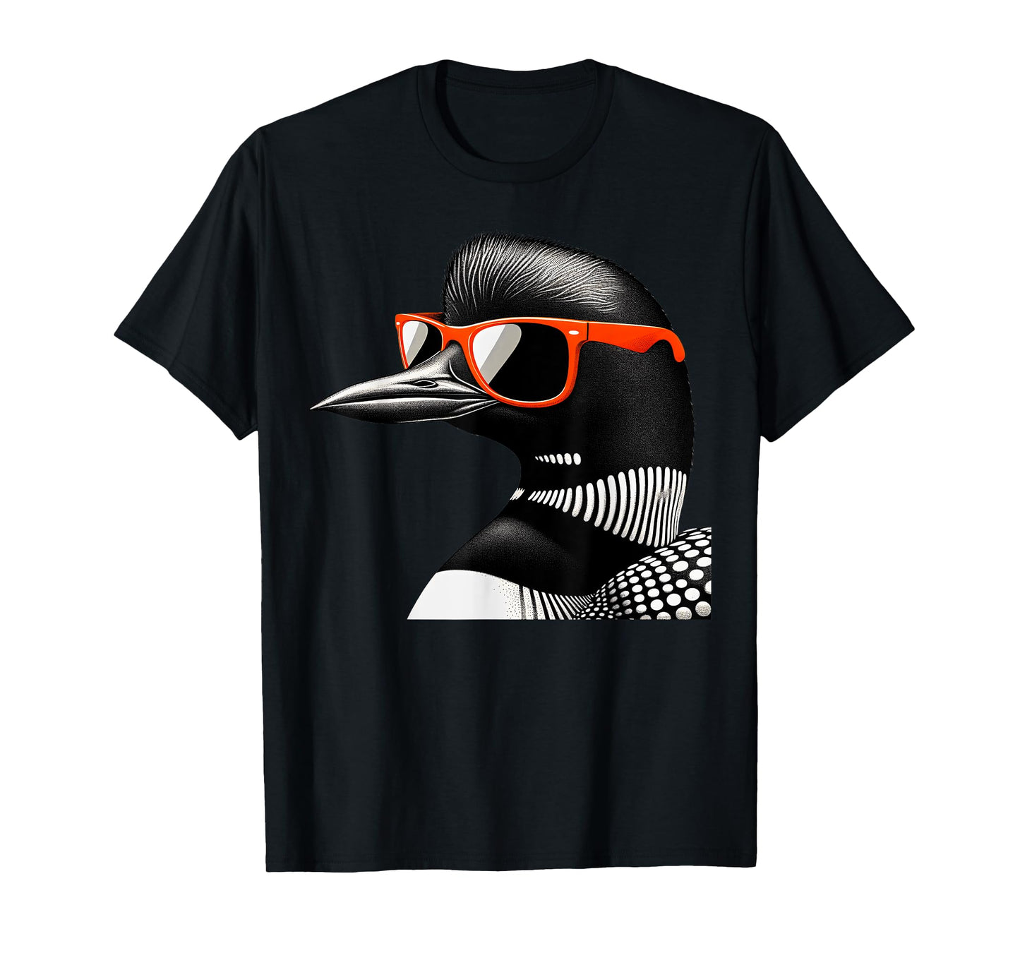 Cool Loon Bird Wearing Sunglasses Graphic Art T-Shirt