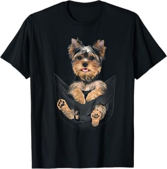 Yorkie Puppy in Pocket T-Shirt T-Shirt