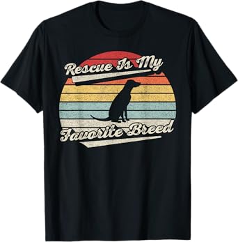 Vintage Retro Rescue Dog Rescue Is My Favorite Breed T-Shirt
