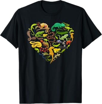 Reptile Heart Snake Lizard T-Shirt