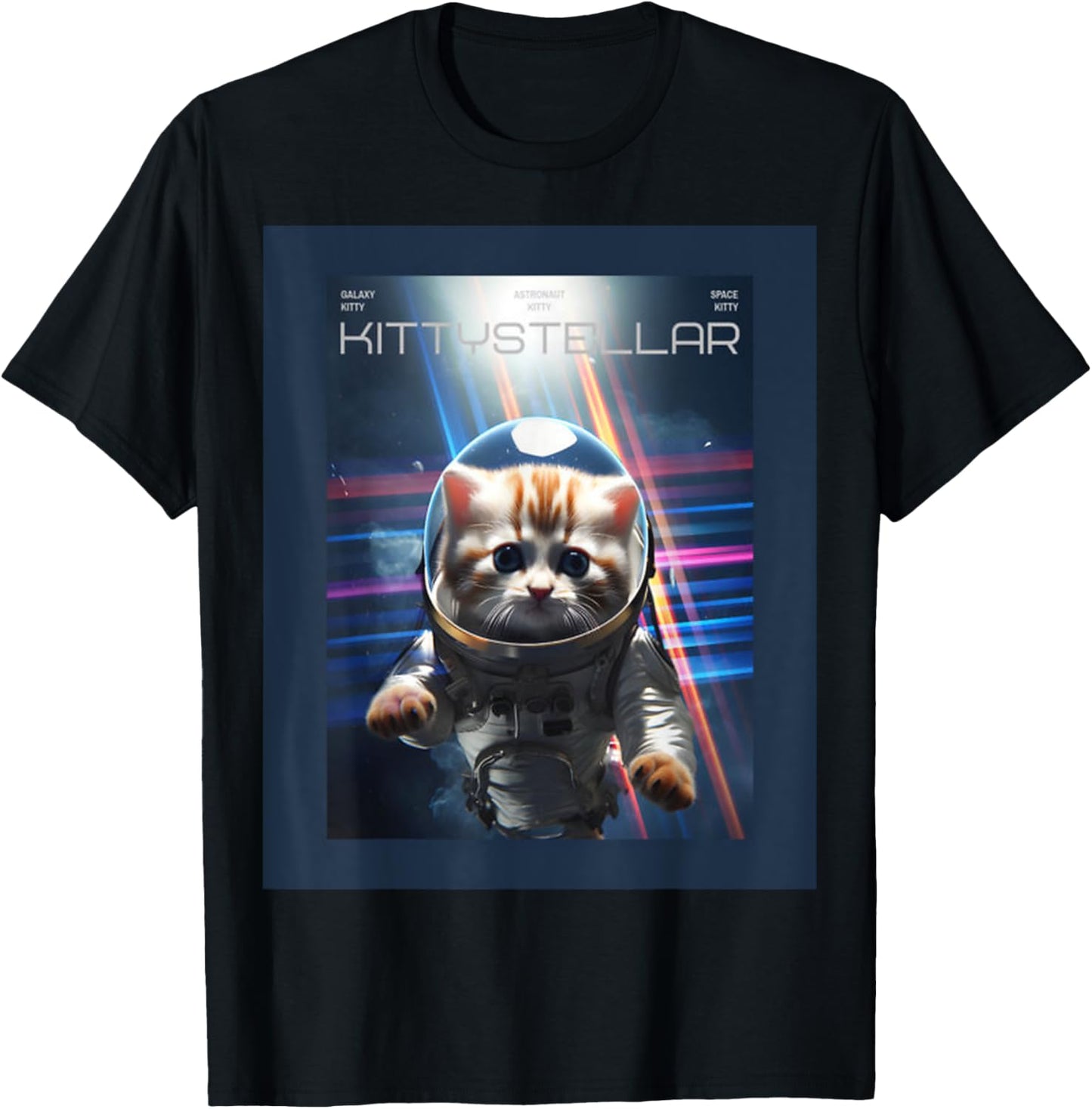 Astronaut Cat with Interstellar Space Aesthetic Movie Poster T-Shirt