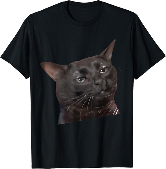 Cat Black Meme Dissociated Funny Internet Gift T-Shirt