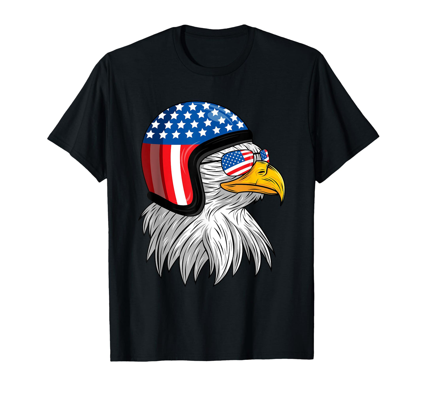 Funny Eagle Mullet Helmet USA 4th Of July American Flag Gift T-Shirt