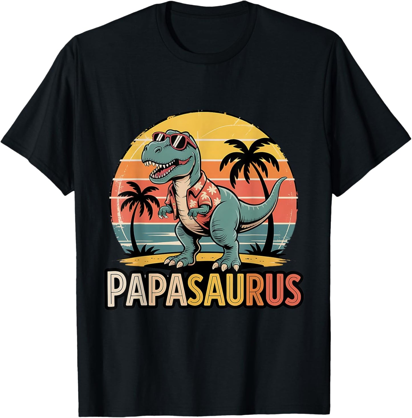 Papasaurus T Rex Dinosaur Funny Papa Saurus Dad Fathers Day T-Shirt
