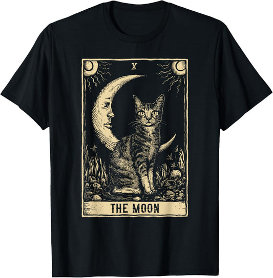 Crescent Moon And Cat Tarot Card T-Shirt