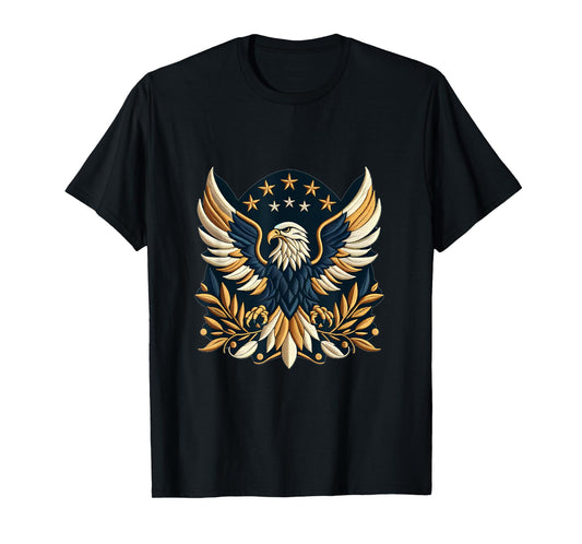American Eagle Emblem Embroidery-Inspired design T-Shirt