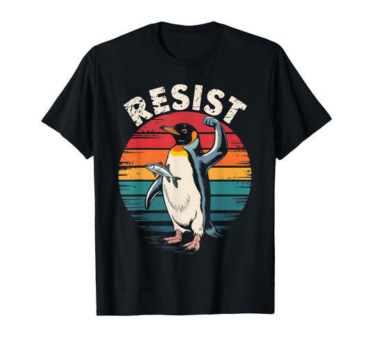 Funny Resist Penguin Activism Graphic We Stand With Penguins T-Shirt