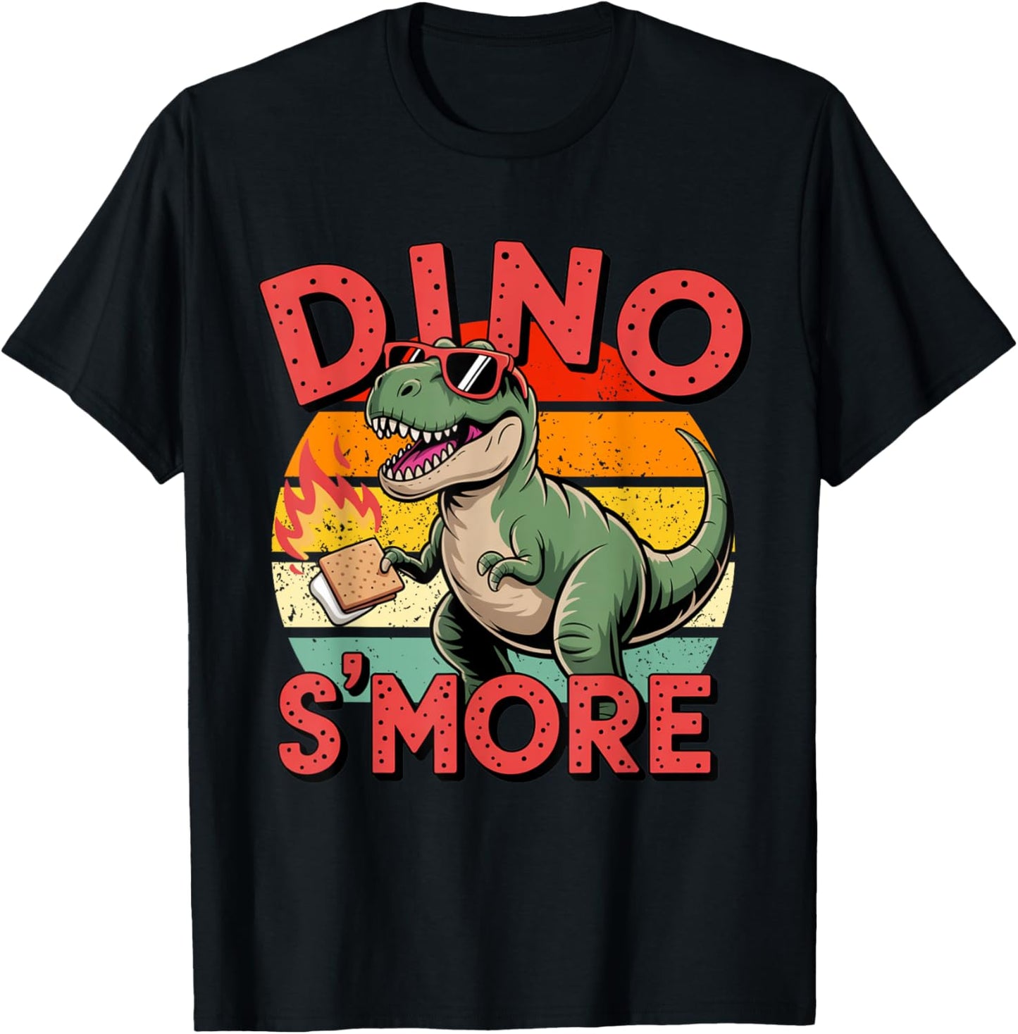 Dino S’more Funny Camping Dinosaur for Kids T-Shirt