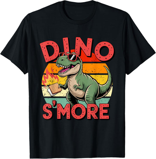 Dino S’more Funny Camping Dinosaur for Kids T-Shirt